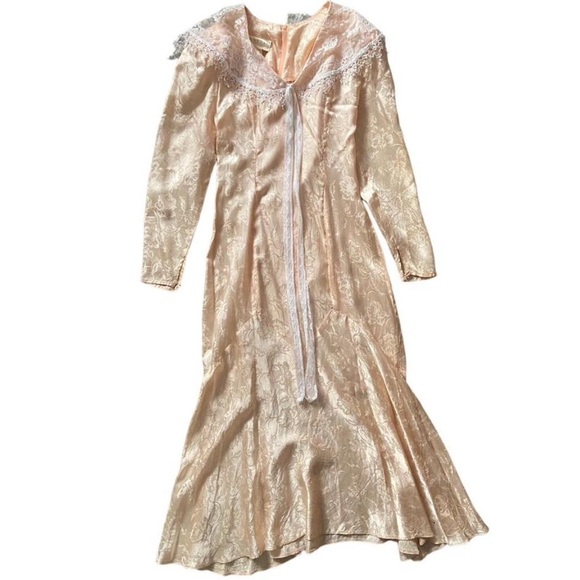 Gunne Sax Dresses & Skirts - Gunne Sax by Jessica McClintock 1970s Vintage Pink White Lace Dress